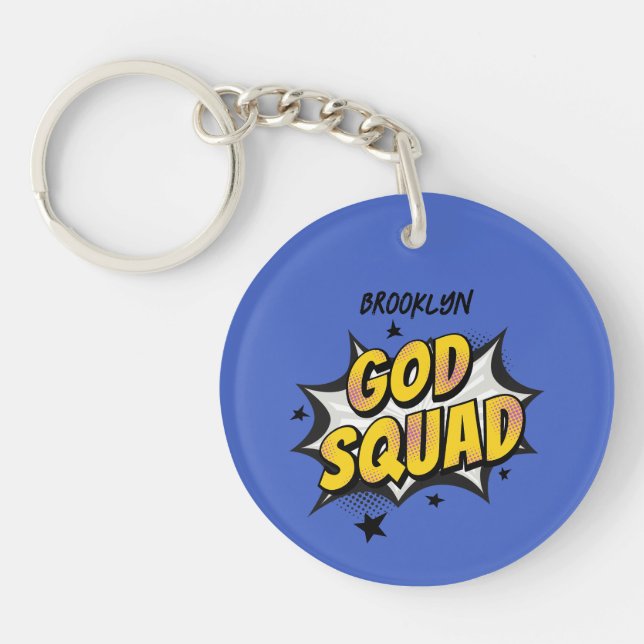 God Squad Christian youth group Sunday school Key Ring (Front)