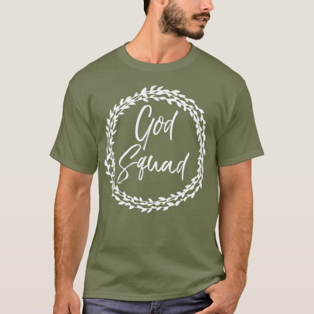 God Squad  Cute Flower Circle Christian  for T-Shirt (Front)
