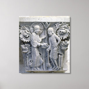 God telling Adam to work the land Canvas Print