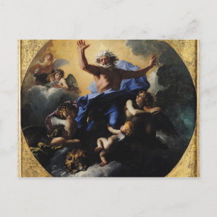 God the Father Carried by Angels Postcard