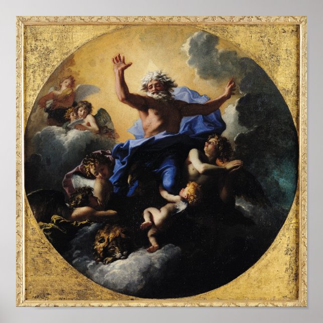 God the Father Carried by Angels Poster (Front)