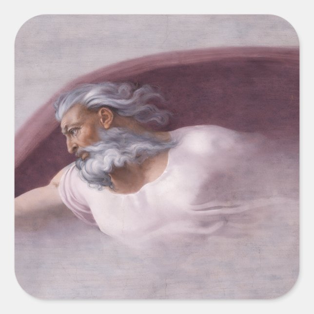 God the Father Renaissance Devotional Design Square Sticker (Front)