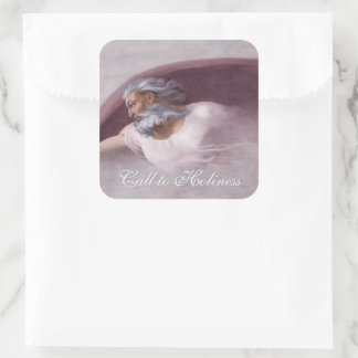 God the Father Renaissance Devotional Design Square Sticker