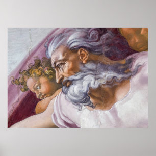 God the Father, Sistine Chapel by Michelangelo Poster