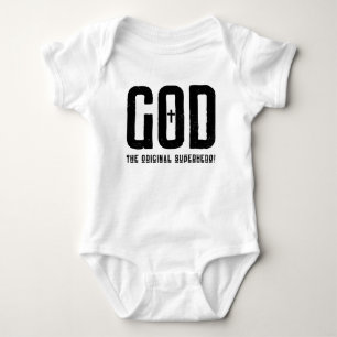God The Original Superhero Biblical Cross Baby Bodysuit