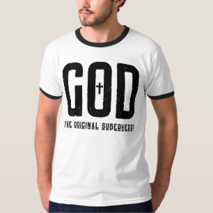 God The Original Superhero Cross Men's Ringer T-Shirt