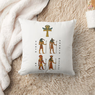 God Thoth - Anubis - Hathor - Ra with Ankh Cushion