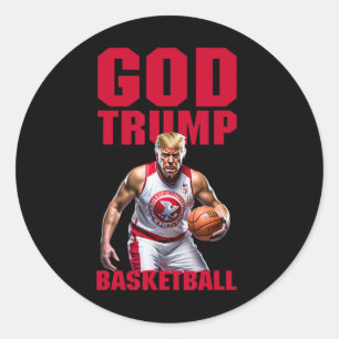 God Trump Sketll Funny Trump Patriotic Republican Classic Round Sticker