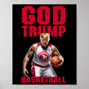 God Trump Sketll Funny Trump Patriotic Republican  Poster