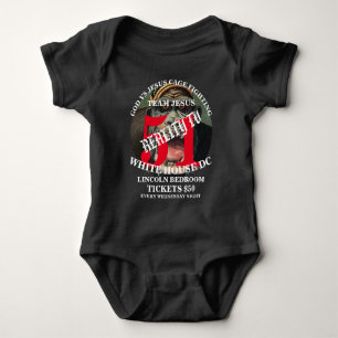 GOD VS JESUS CAGE FIGHTING WASHINGTON DC LINCOLN BABY BODYSUIT