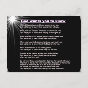 God wants you to know Postcard