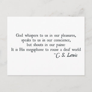 God Whispers to us in our Pleasures Postcard