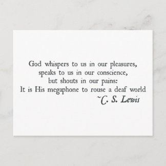 God Whispers to us in our Pleasures Postcard