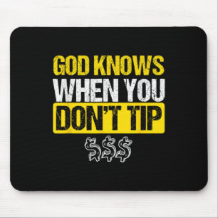 God White Tip Bartender Barman Waiter Pub Gift Mouse Mat