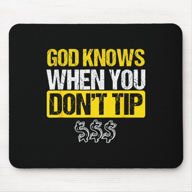 God White Tip Bartender Barman Waiter Pub Gift  Mouse Mat (Front)