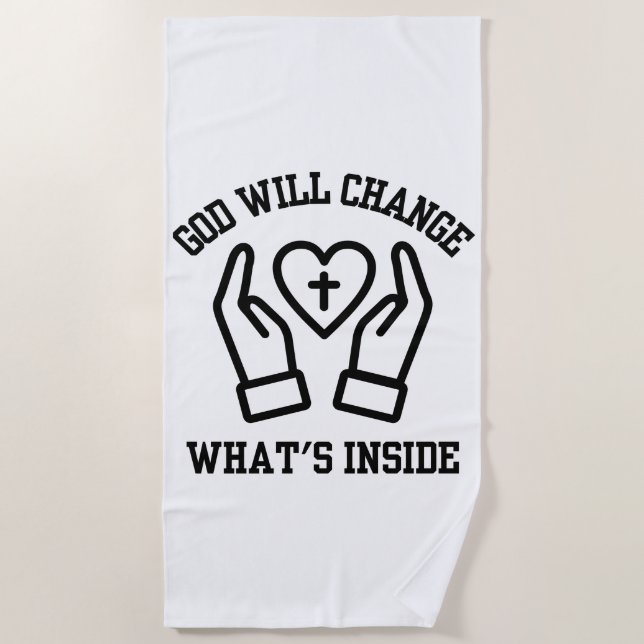 God Will Change What's Inside Beach Towel (Front)