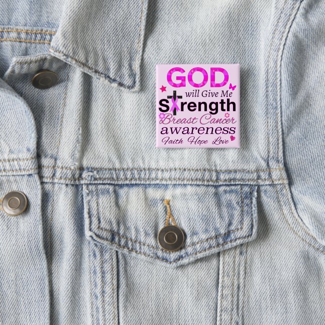 GOD Will Give Me Strength 15 Cm Square Badge (In Situ)