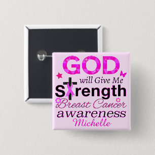 GOD Will Give Me Strength 15 Cm Square Badge