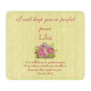 God will keep you in perfect peace cutting board