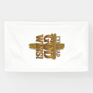 God Wins Christian Vintage Cross Typography Shirt_ Banner