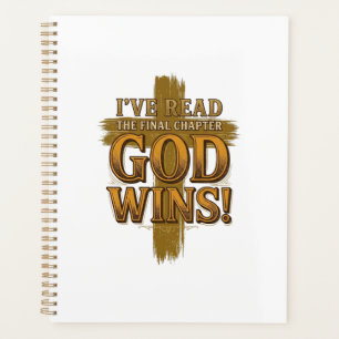 God Wins Christian Vintage Cross Typography Shirt_ Planner