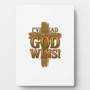 God Wins Christian Vintage Cross Typography Shirt_ Plaque