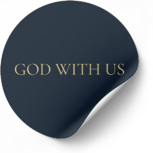 God With Us – Navy Minimal Christmas Sticker