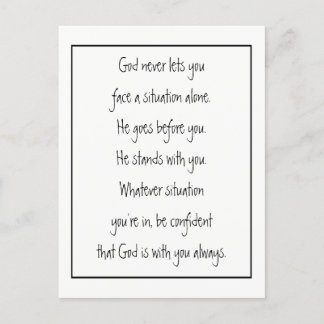 God With You Always Never Alone Inspirational Postcard