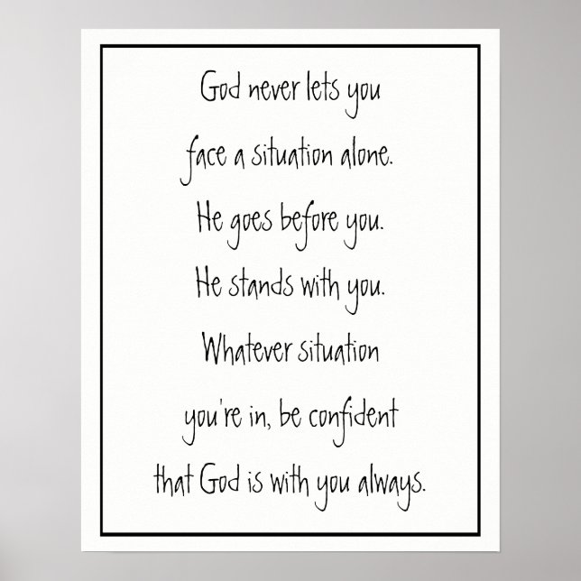 God With You Always Never Alone Inspirational  Poster (Front)