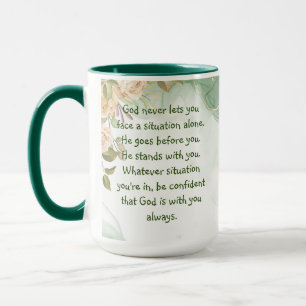God With You Never Alone Inspirational Flowers Cof Mug