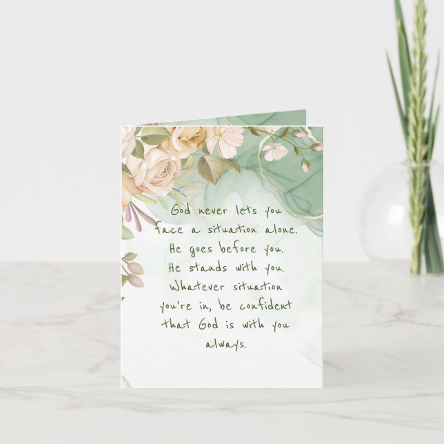 God With You Never Alone Support Comfort Flowers C Card (Front)