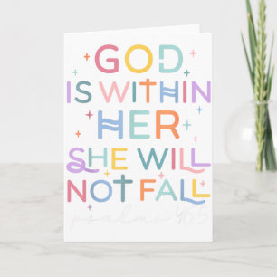 God Within Her Christian Faith Not Fail Believers Card