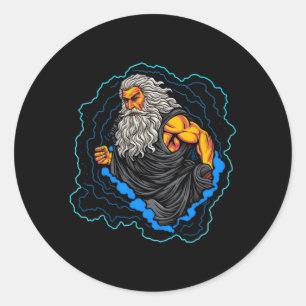 God Zeus Father Of Ares And Athena Classic Round Sticker