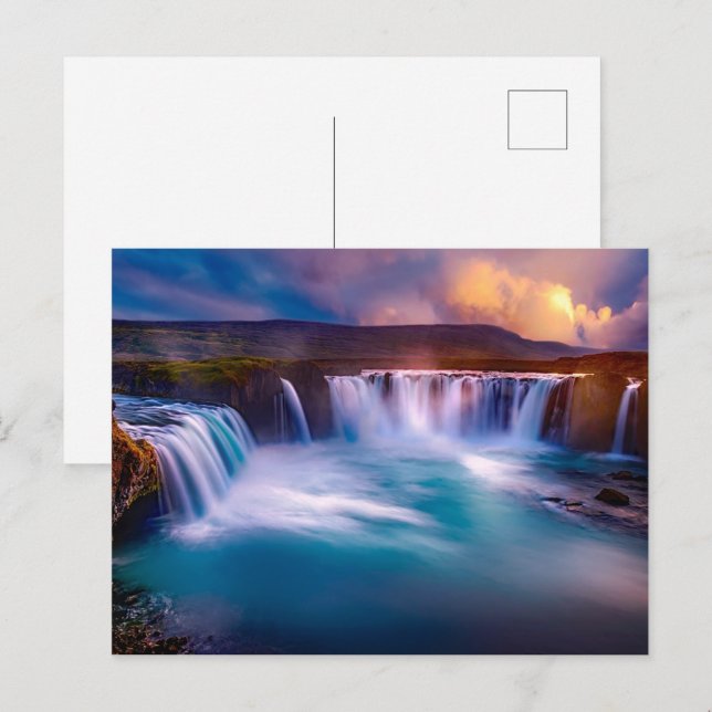 Godafoss Waterfall Iceland  Holiday Postcard (Front/Back)
