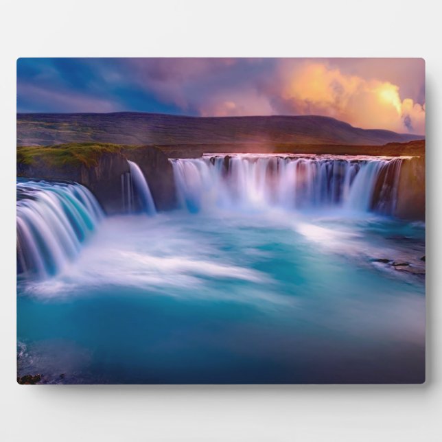 Goðafoss  Waterfall Iceland Plaque (Front)