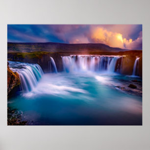 Godafoss Waterfall Iceland Poster