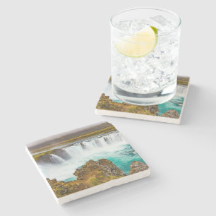 Godafoss waterfall, Iceland Stone Coaster