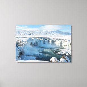 Godafoss Waterfall Landscape Canvas Print