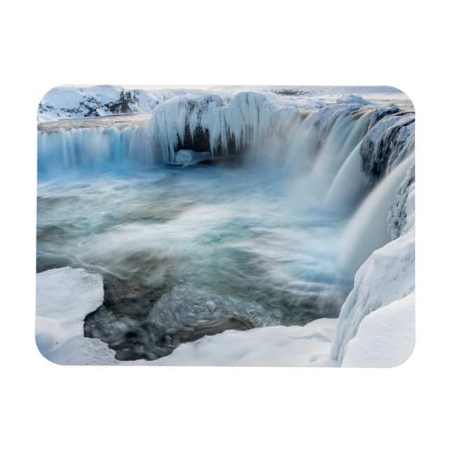 Godafoss waterfall, winter, Iceland 2 Magnet (Horizontal)