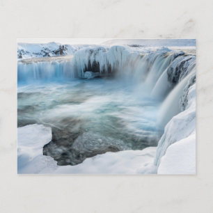 Godafoss waterfall, winter, Iceland 2 Postcard