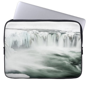 Godafoss waterfall, winter, Iceland Laptop Sleeve
