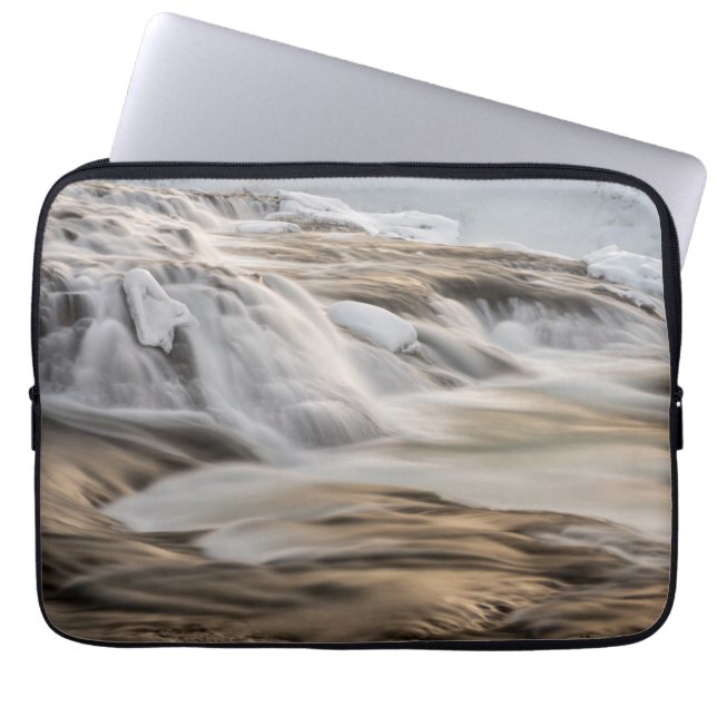 Godafoss waterfall, winter, Iceland Laptop Sleeve (Front)