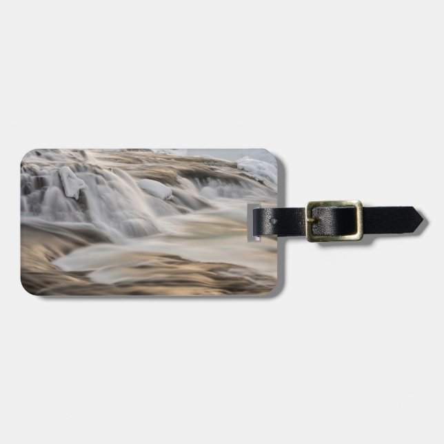 Godafoss waterfall, winter, Iceland Luggage Tag (Front Horizontal)