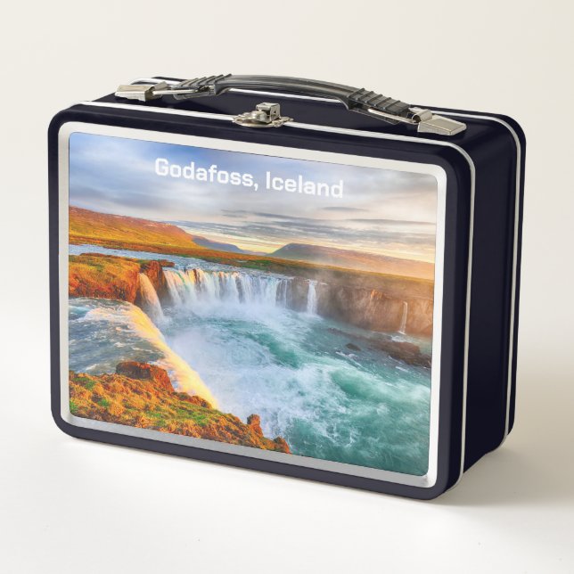 Godafoss Waterfalls, Iceland Metal Lunch Box (Front)