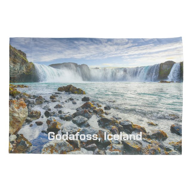 Godafoss Waterfalls, Iceland Pillowcase (Back)