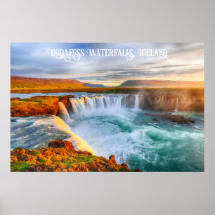 Godafoss Waterfalls, Iceland Poster