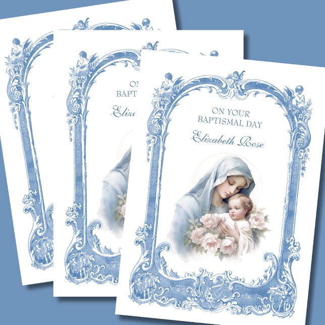 Godchild Baptism Baby Girl Christening Mary Jesus Card (Creator Uploaded)