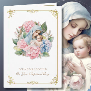 Godchild Baptism Christening Godparents Floral Card