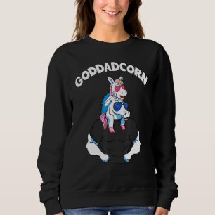 Goddadcorn 1 Kid Goddad Pink Unicorn Goddaughter Sweatshirt