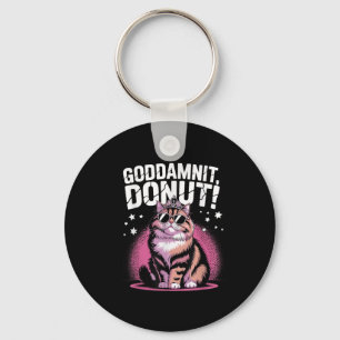 Goddammit Doughnut Funny Princess Cat Gles Key Ring